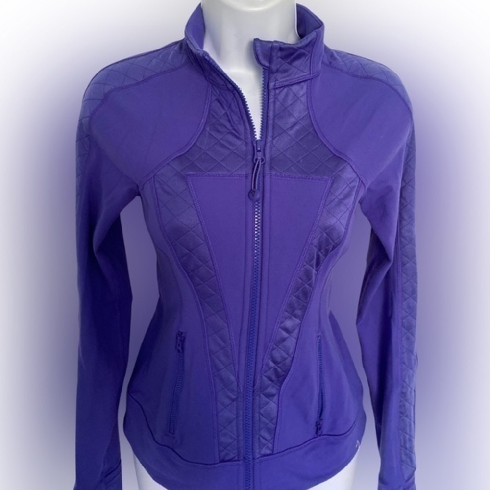 Lululemon  Ivivva Zip Sweatshirt -S purple blue , keyhole thumbs ,